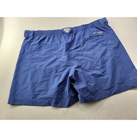 NEW - Columbia PFG Cargo Short Blue Stretch Performance Men XXL 6L Elastic Waist - Picture 7 of 8